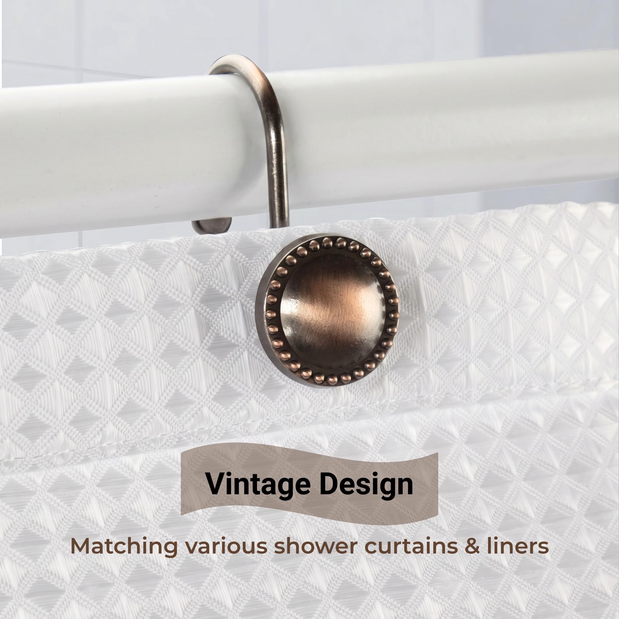 Bronze Shower Hooks - Rust-Resistant & Easy Install -4