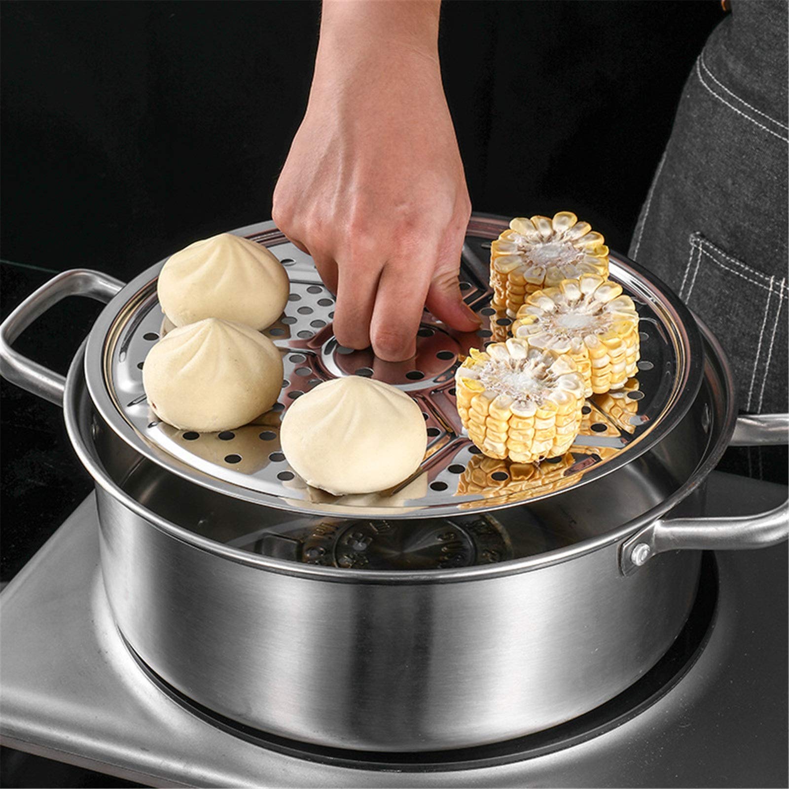Rundes Dampfgestell aus Edelstahl – 28 cm Koch-Dampfschale für die Küche, perfekt zum Dämpfen von Vetables, Fisch und mehr – Küchenzubehör