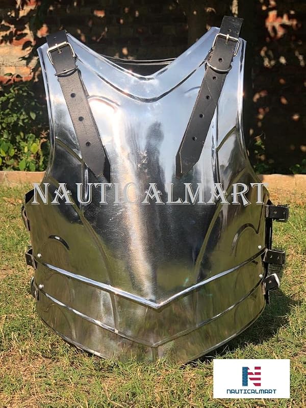 18 Gauge Steel Medieval Cuirass Armor Costume with Adjustable Leather Straps Perfect for LARP and Cosplay Durable Breastplate and Back Plate for Authentic Historical Reenactments by NauticalMart - Image 3