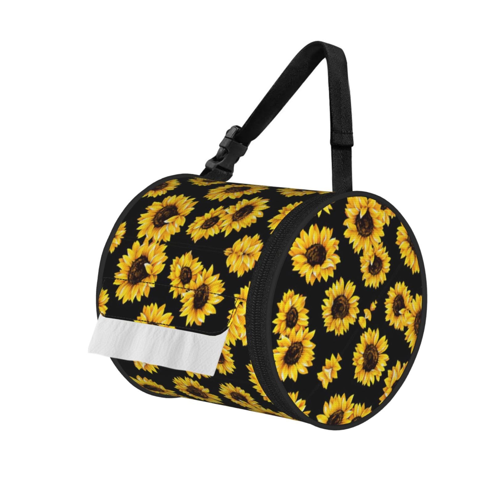 Sunflower.. Printed Roll Paper Carrier Bag, Foldable Oxford Cloth Tissue Case for Camping Hiking Backpack