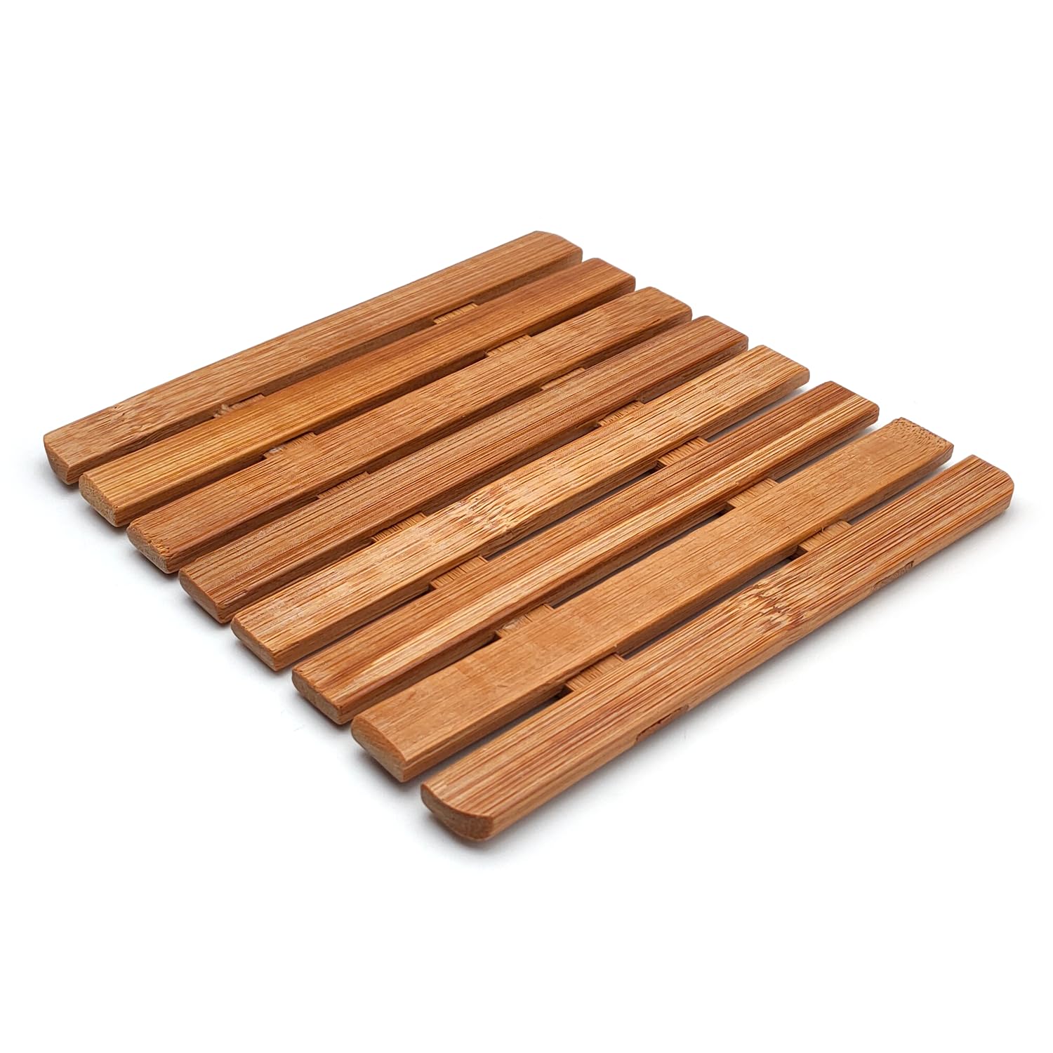 Dessous de plat en bois de bambou résistant à la chaleur - Tapis de table pour casseroles et casseroles chaudes et chaudes de cuisine, en bois de bambou véritable