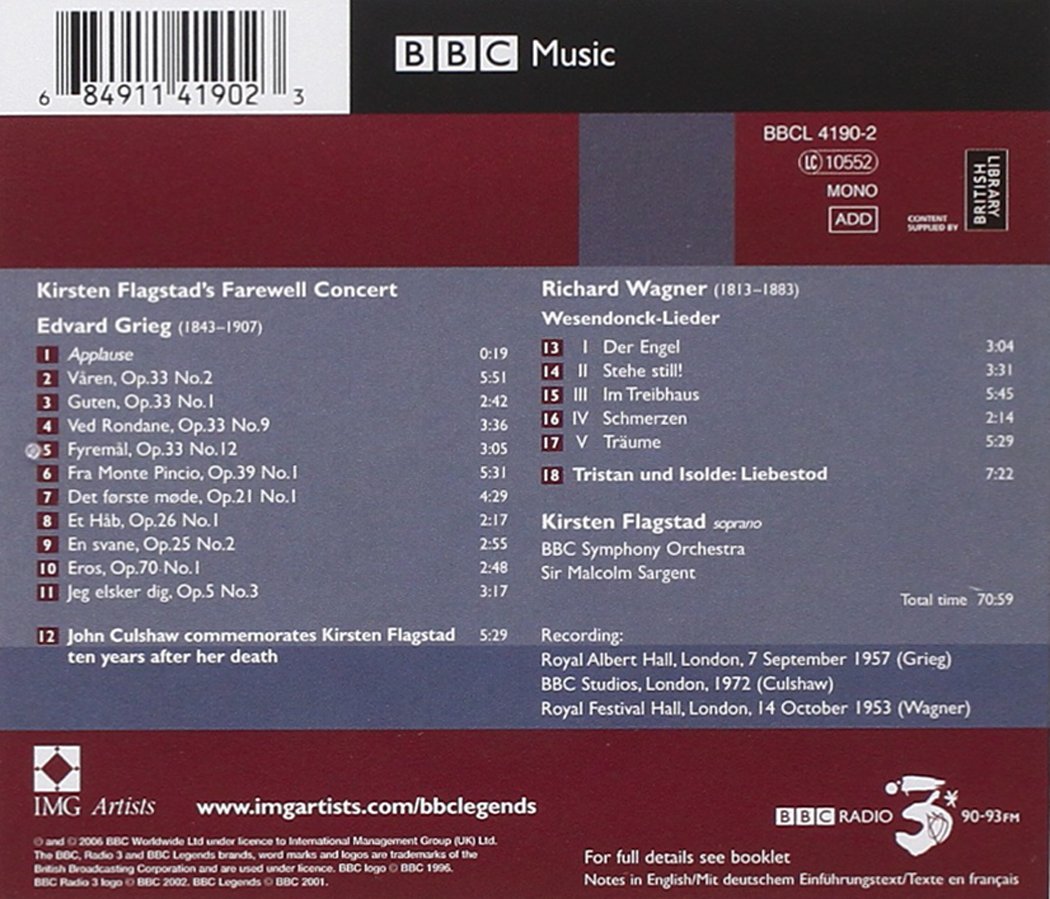 ORCHESTRAL SONGS/WESENDON