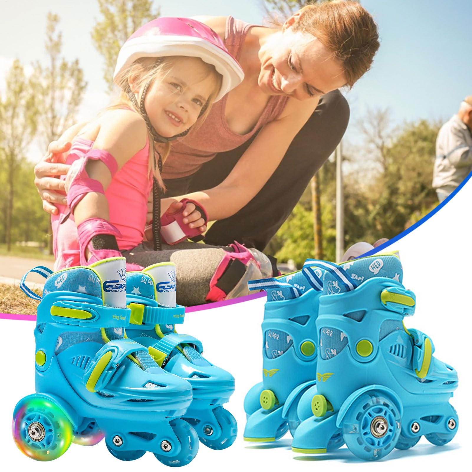 Pattini a rotelle per ragazze - Scarpe da pattinaggio per bambini con | guscio in PP ad alta resistenza, design di supporto per bambini, corsa e stabile, dimensioni regolabili per principianti e