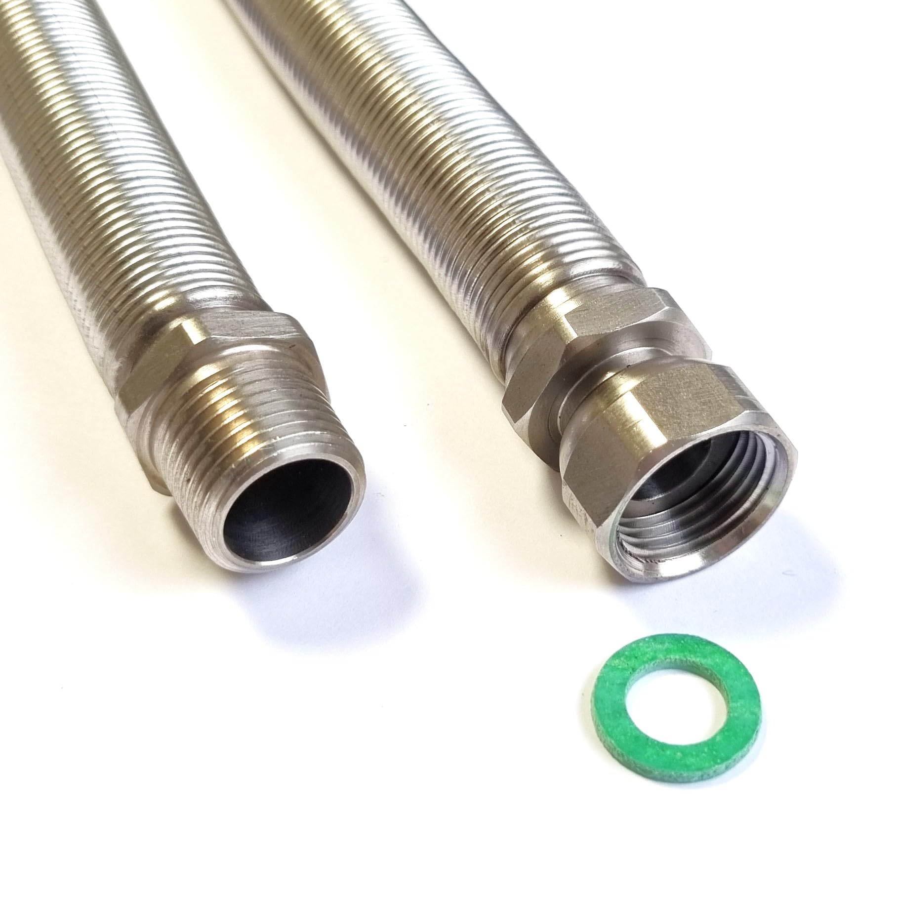 DN25 Wellrohr 1"ÜM x 1"AG ziehbar von 750mm - 1500mm ausziehbar Edelstahl Solarrohr
