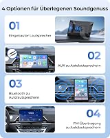 Krunia 9 Inch Wireless CarPlay Display 60FPS Android Auto GPS Navigáció Mágneses Tartó 8