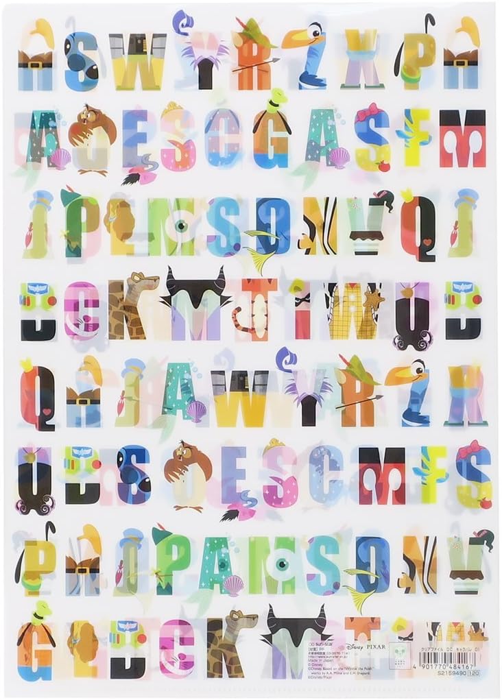 Amazon Co Jp Disney アルファベット ファイル シングルクリアファイル ディズニー 文房具 オフィス用品
