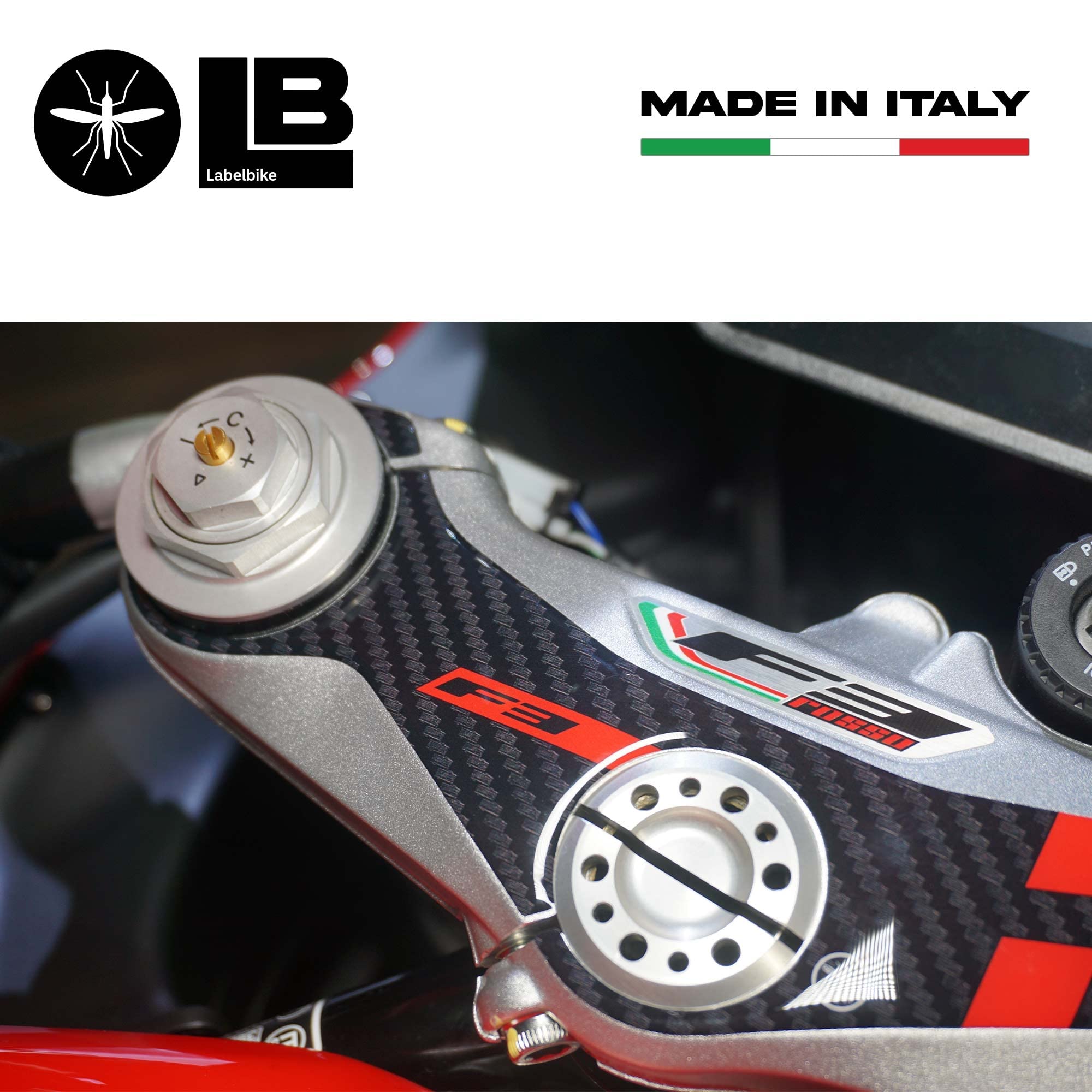 Labelbike - Adesivo In Resina 3D Protezione Piastra Sterzo Per MV AGUSTA F4 (1999-2009) - Made In Italy