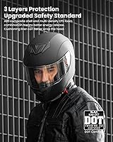 Vista 2 de ILM Casco de Motocicleta de Cara Completa para Motocross y Bicicleta de Calle Certificado DOT con 2 Viseras Modelo-317 (Negro Mate, M)