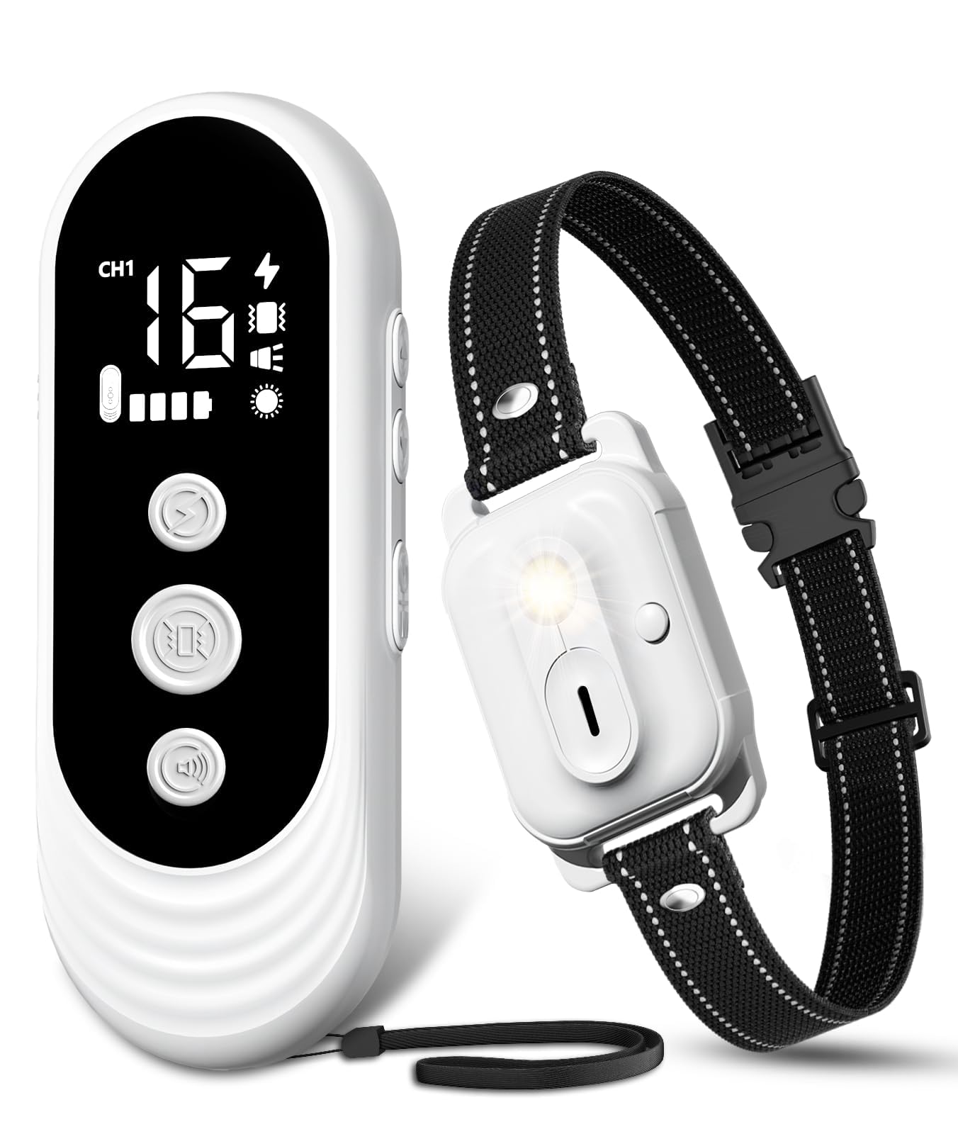 PatteSage Shock Collar Dog Training Collar with Remote, 3300 Ft Dog Shock Collar with Flash Light and 4 Training Modes, IPX7 Waterproof e Collar for Small Medium Large Dogs(15~120 lbs)