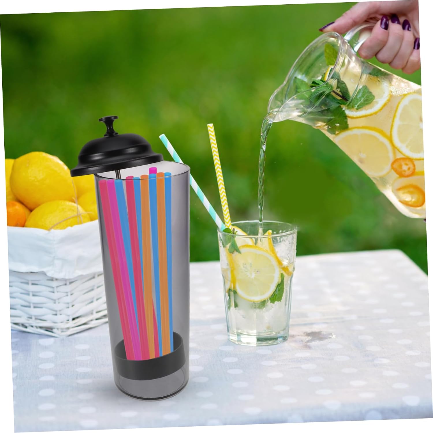 Plastic Straw Storage Bucket for Coffee Station Organizer
