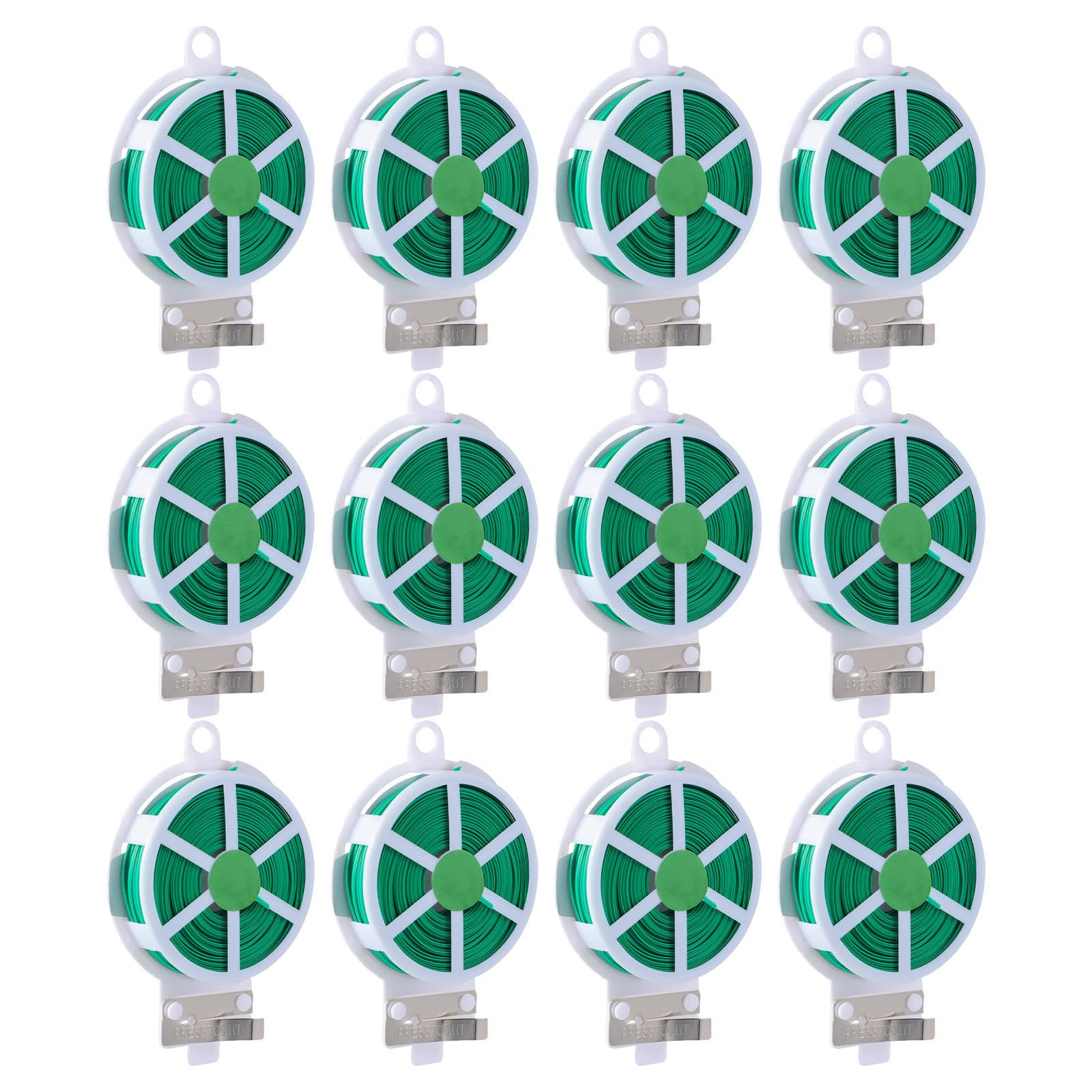 INOOMP 12 Pezzi di Filo da Giardinaggio Verde Rivestito in Ferro e PE, Filo Resistente per Piante Rampicanti e Steli, Supporto Sicuro per Uso All'aperto