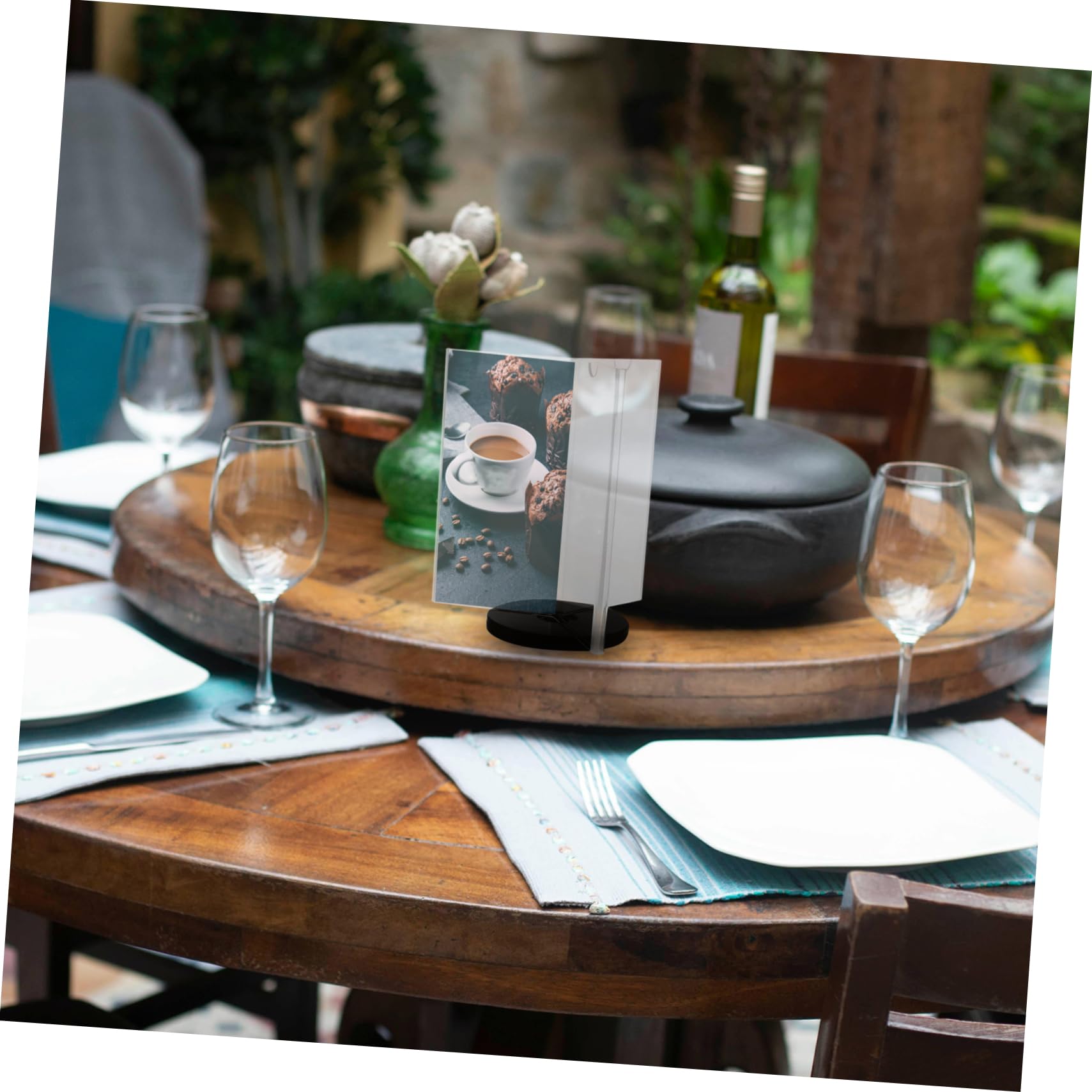 VILLCASE 3stücke Menühalter Für Tischpräsentationen Sechseckiger Transparenter Schildständer Mit Sockel Für Restaurants Hochzeiten Und Werbung