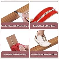 Vista 3 de Cubierta de Cable para Suelo Autoadhesiva Ocultador de Cables Cubiertas de Cable de Extensión para Suelo para Protector de Cable de Alimentación