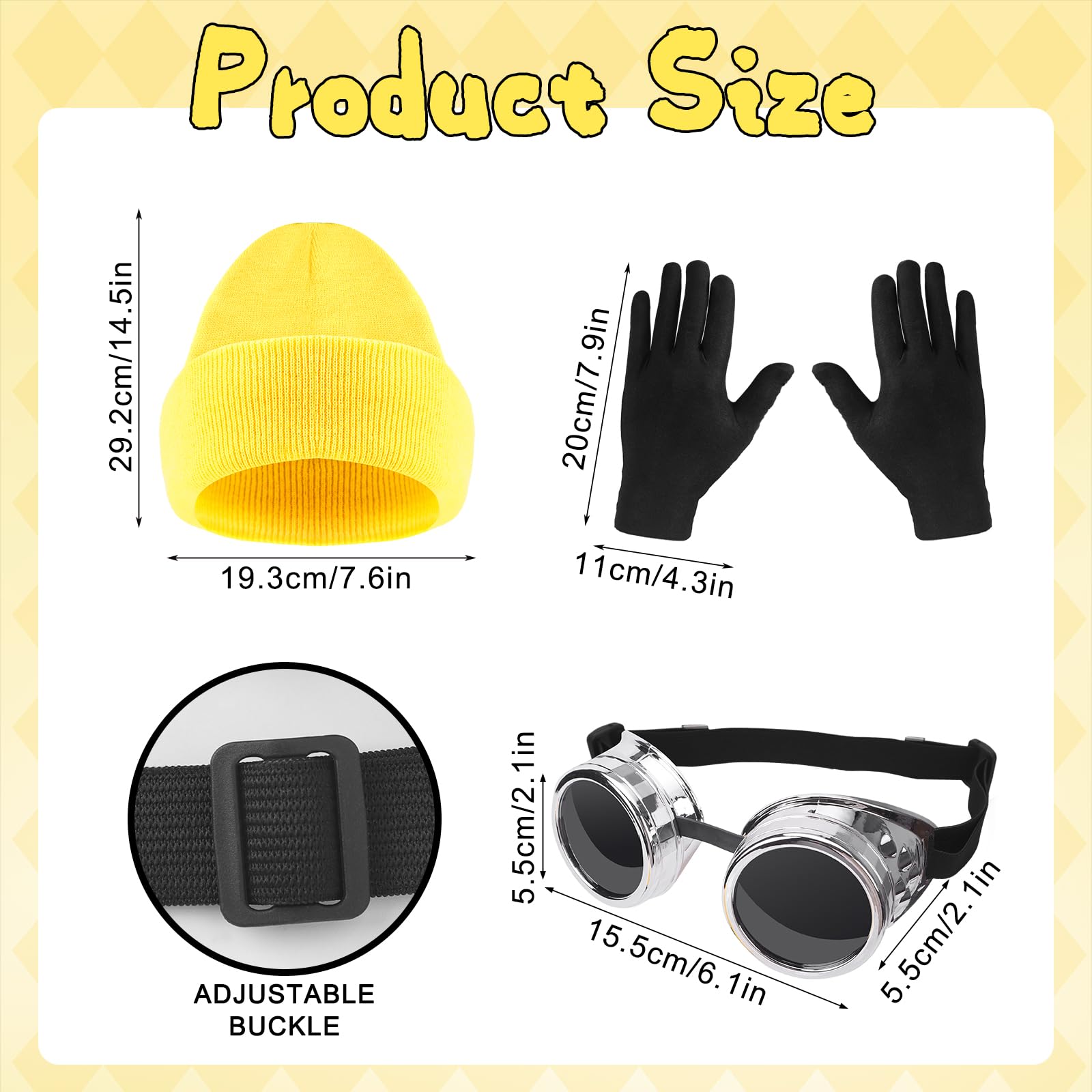 KMLGY 7 PCS Adults Yellow Costume Accessories - Image 3