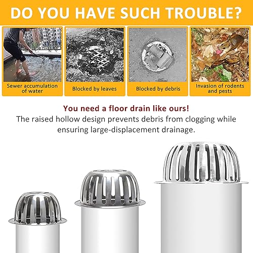Miniatura 6 de Filtro de protección de canalón, colador de canalón, colador de boquilla de acero inoxidable 304, cubierta de drenaje al aire libre, herramienta de
