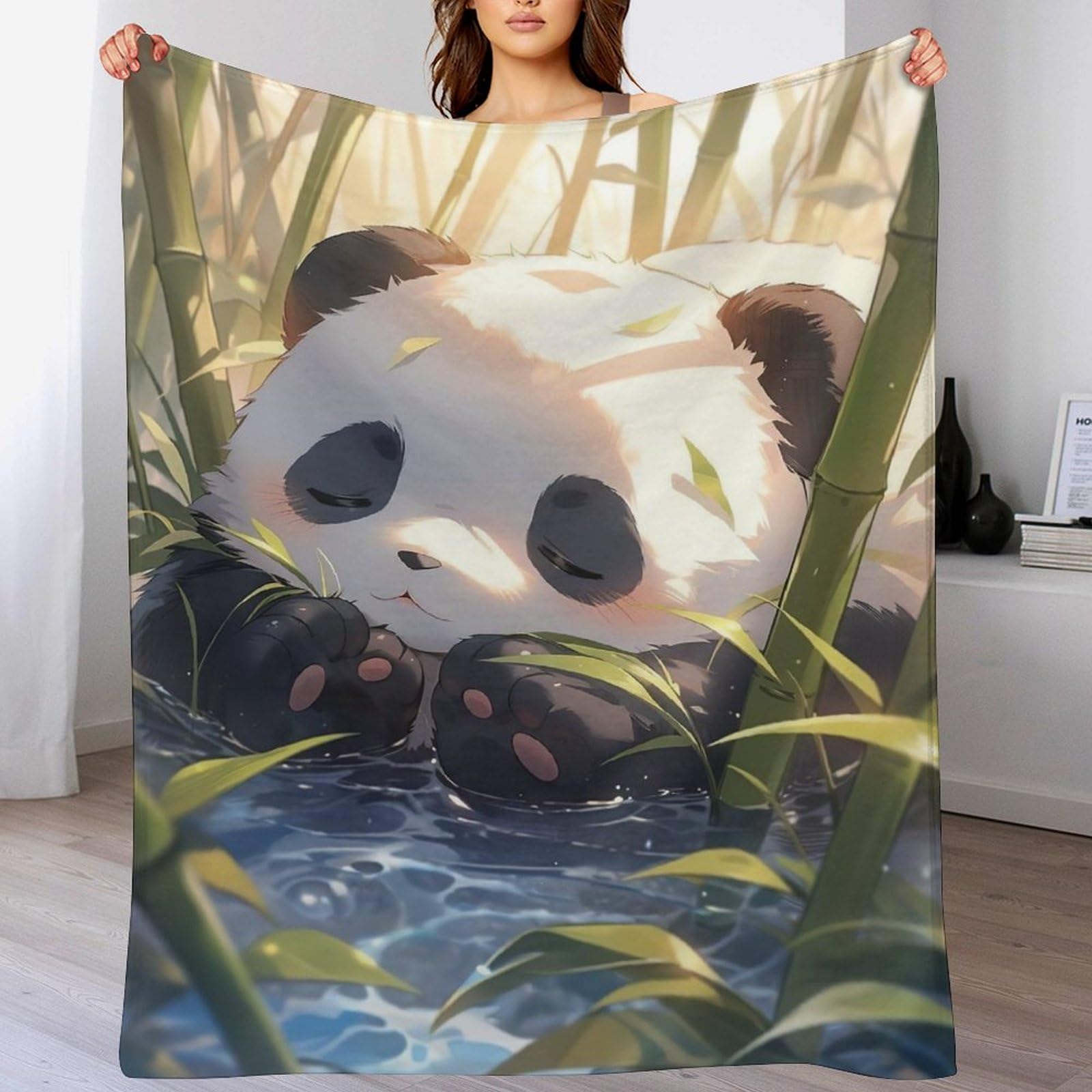 Manta de franela de panda extrasuave ideal para regalar en cumpleaños y hogar