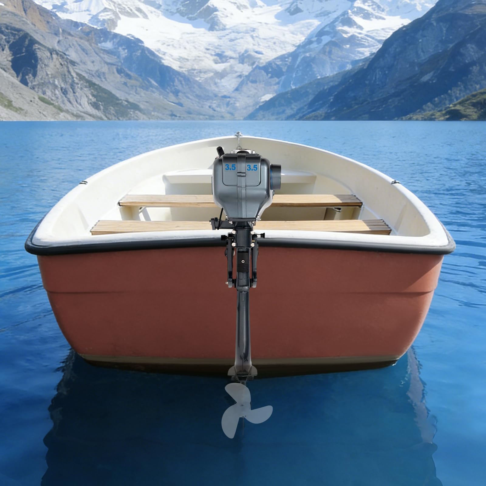 2-Takt 3,5 PS Außenbordmotor Bootsmotor 2,5KW Electric Outboard Motor Mit Cdi Wassergekühlt System Manueller Start Wassergekühlt Außenborder Benzinmotor Für Der Fischerei, Aquakultur