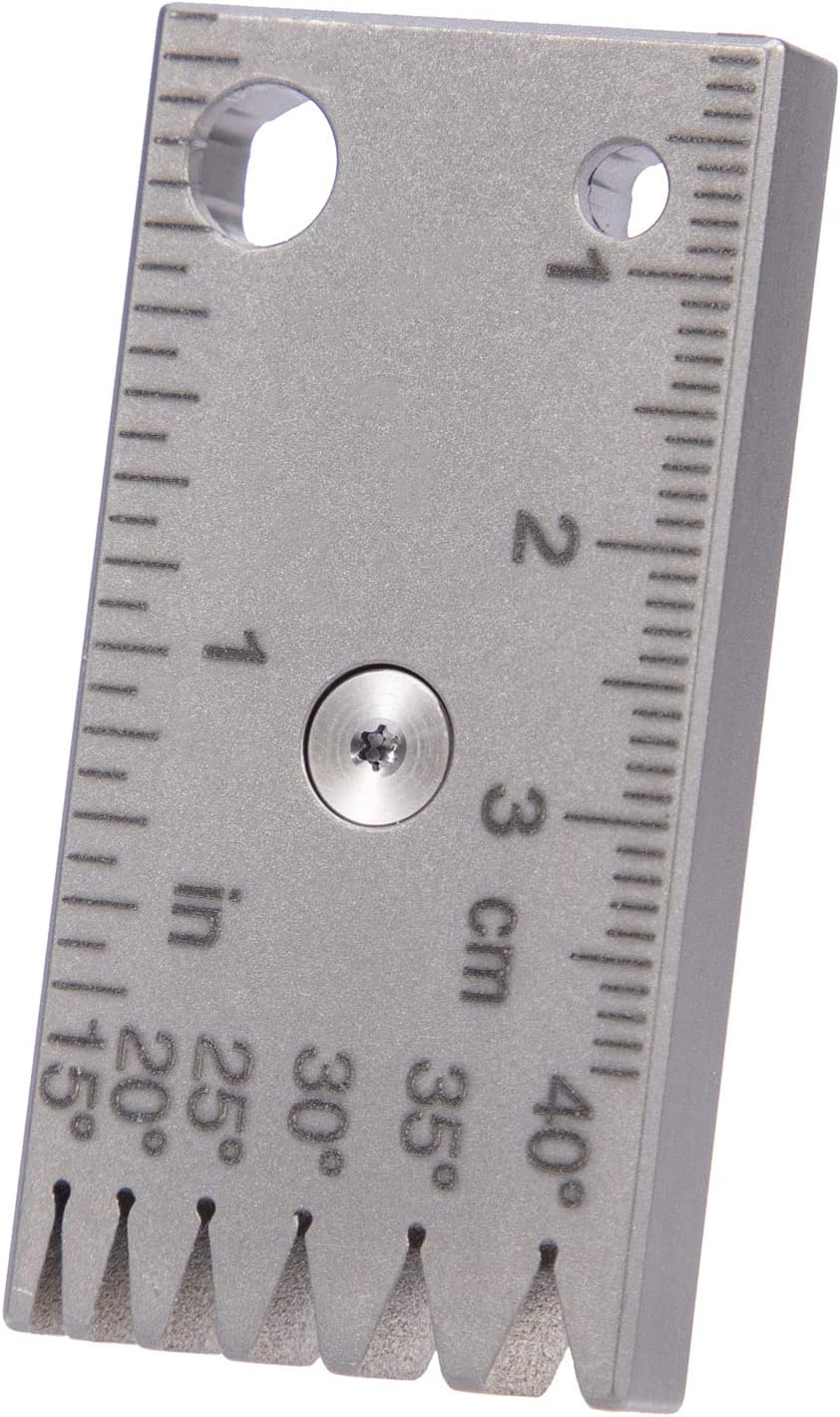 TACRAY Titanium Bevel Gauge for Knife and Axe (Angle Protractor Range 15°-40°), Multi-FunctionalTools with Screwdrivers (T6/T8) and Small Straight Scale in Centimeters/Inches