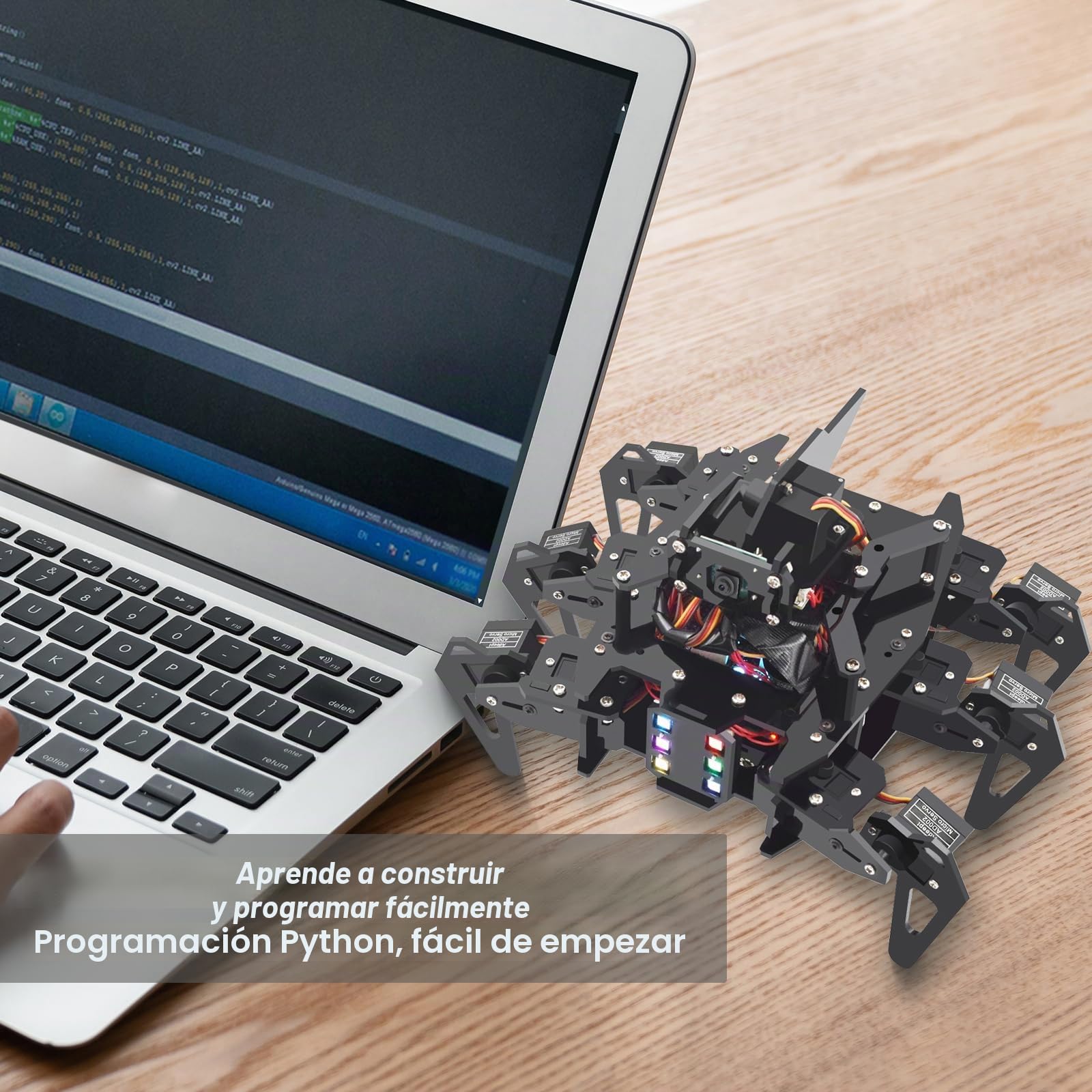 Adeept RaspClaws Hexapod - Kit de Robot Araña para Raspberry Pi 4/3 Modelo B+/B, Rastreo de Objetivos OpenCV, Transmisión de Vídeo, con Manual en PDF