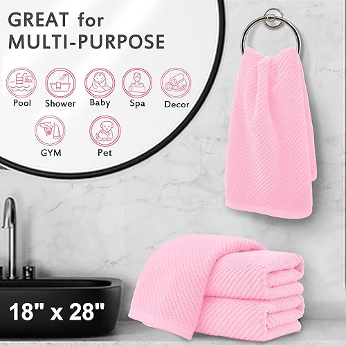 Vista 182 de VOOVA & MOVAS Toallas verdes para baño, 100% algodón, de secado rápido, ligeras, gruesas, suaves, juego de toallas de 6 piezas, 2 baños grandes