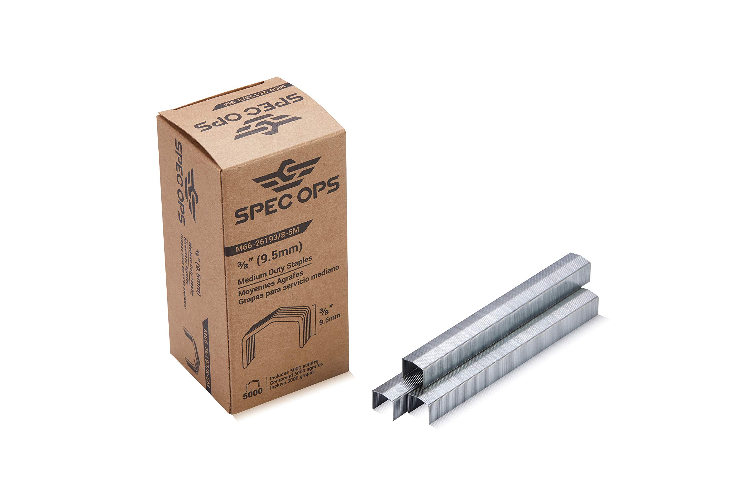 Spec OpsTools 3/8" Staples for M66E Plier Stapler, 5,000 Pack, 3% Donated to Veterans, Silver
