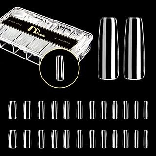 Michelle False Nails Tips 504pcs Long Square Press on Nails Pre-shape Gel Nail Tips for Full Cover Acrylic Nails Fake Nails For Nail Extension Home DIY Nail Salon Gelly Tips