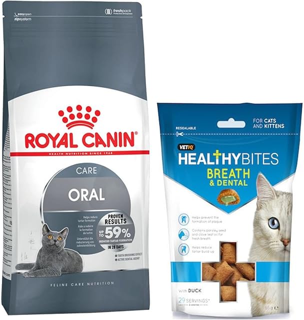 ROYAL CANIN Oral Care Adult Complete Cat Food Dry 400gm. and Treats Healthy Bites Breath and Dental for Cat