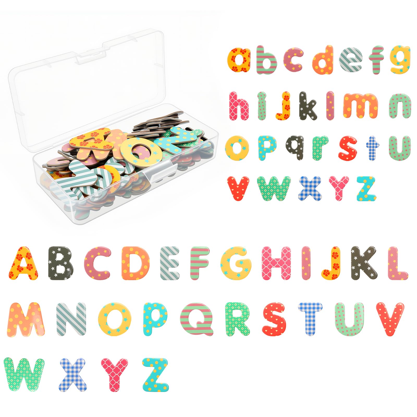 Cxwgqs Multicolor 100 Pcs Magnetic Letters For Fridge Uppercase Lowercase Alphabet Abc Magnets For Refrigerator For Preschool Learning Spelling