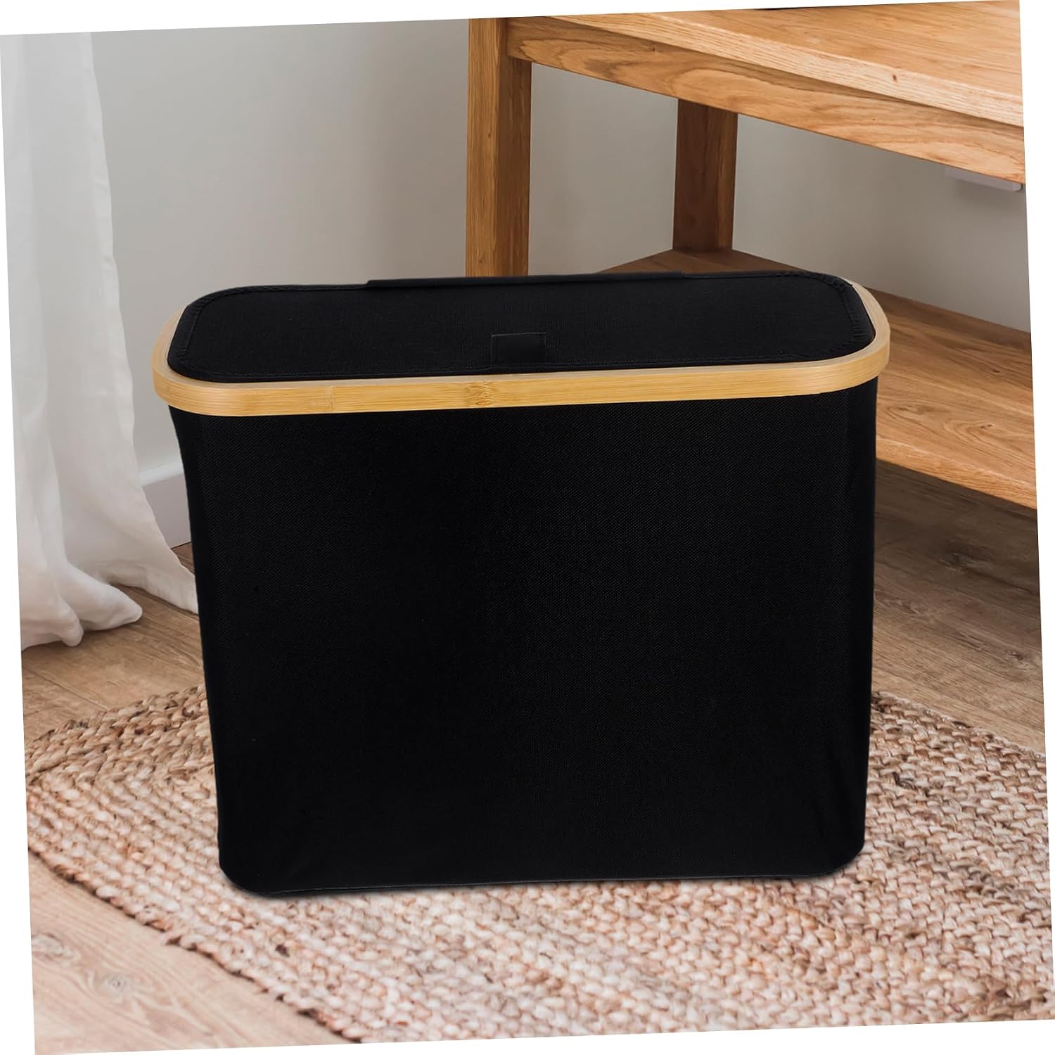 ABOOFAN Toilet Paper Basket with Lid Space Saving Storage Organizer for Bathroom Pantry and Tissues Capacity Convenient Side Window Design Compact and Toilet Paper Holder