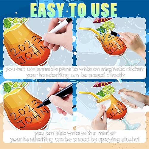 Miniatura 5 de 4 imanes para puerta de crucero, decoración de puerta de crucero con 3 bolígrafos borrables, decoración magnética para fiestas, coche, cabina,