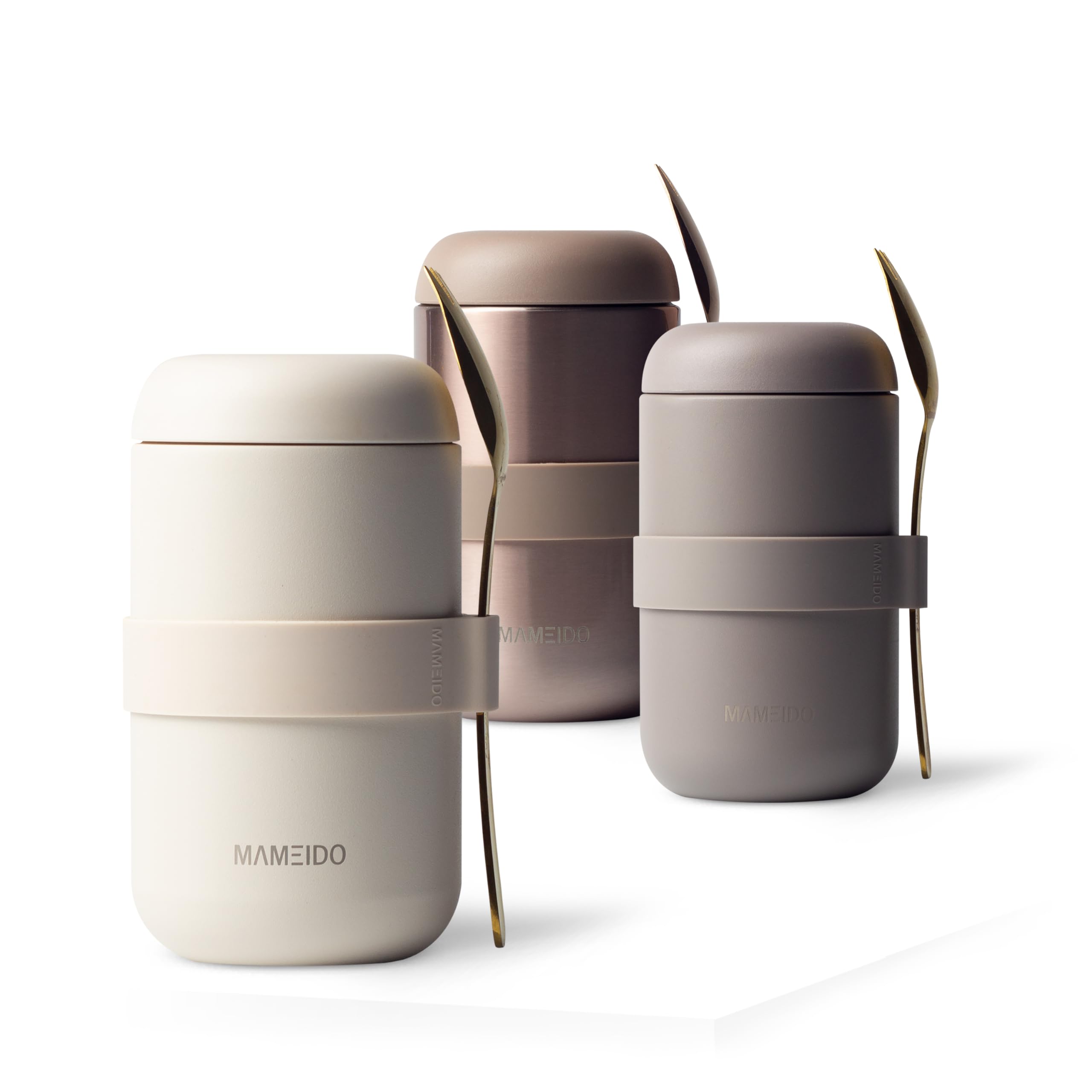 Thermal Food Flask 500 ml for Daily Meal Prep, Leak-Proof Thermo Food Container to go for Porridge, Yoghurt & Soups (Ivory Beige)