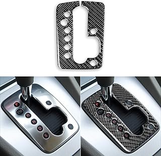 1pc Real Carbon Fiber Gear Shift Panel Center Console Gear Box Control for Automatic Gear Box Control Cover Trim Sticker Compatible with A4 S4 B7 2005 2006 2007 2008 Black