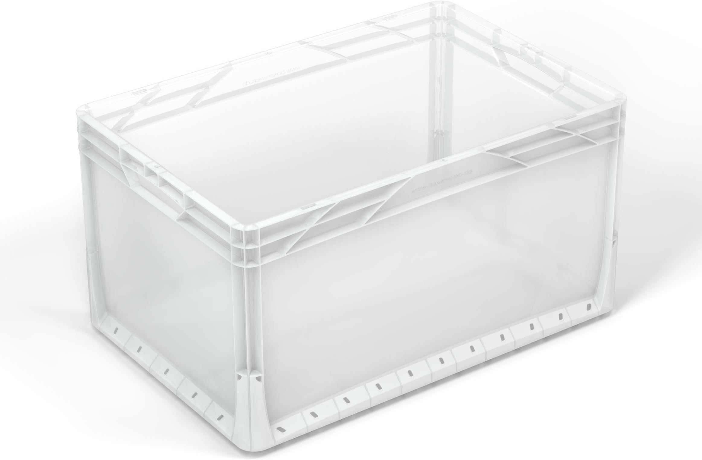 3 x 66 Litre Euronorm Industrial Plastic Stacking Euro Storage Containers Boxes Crates CLEAR