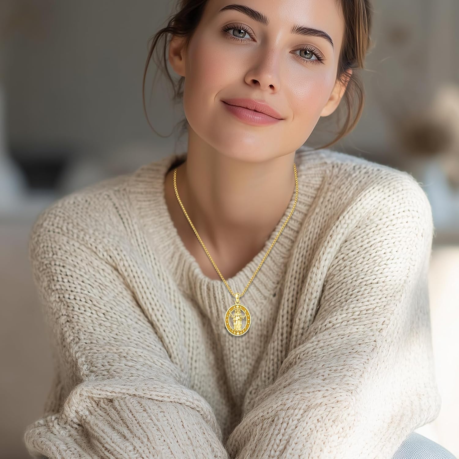 Hecate Wiccan Triple Moon Goddess Necklace Tetragrammaton Nudo De Bruja Plata 925 Original Sterling Silver Cat Moon Pendant Hekate Witch Necklace Amulet Witchy Jewelry Gifts for Women Men - Image 6