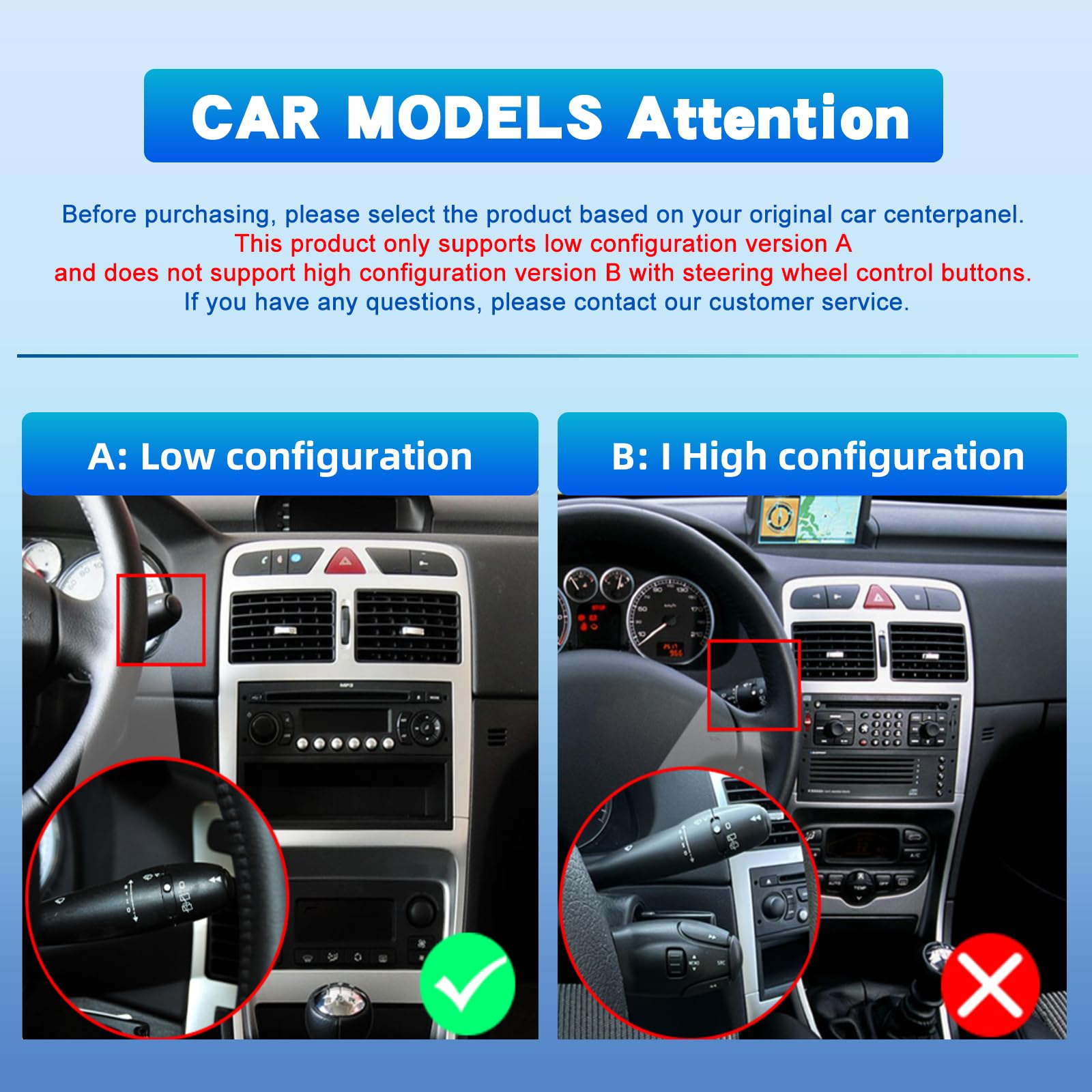 Radio de Coche para Peugeot 307 307CC 307SW 2002-2013, [2G+64G] Estéreo de Coche con 9 Pulgadas Pantalla Táctil Android con Wireless Carplay y Android Auto/Bluetooth/WiFi/Bluetooth/EQ/FM RDS Radio