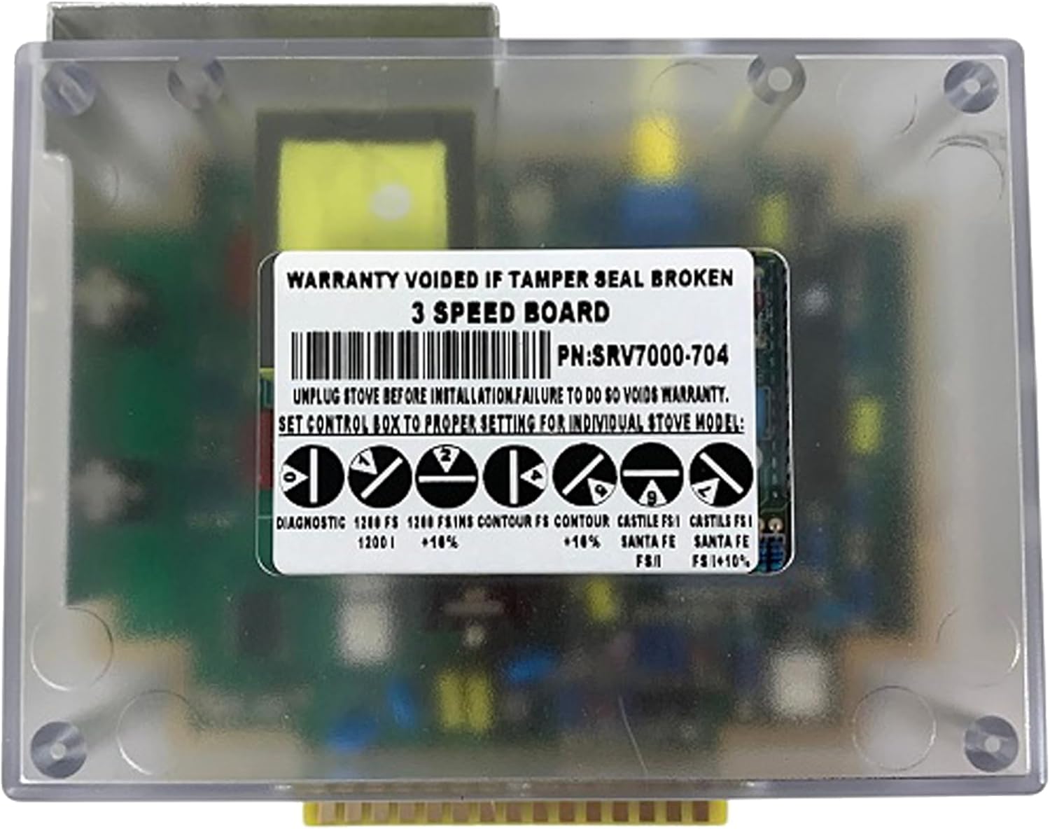 QuadraFire 3 Speed Control Box Pellet Stove Circuit Board Fits Classic Bay 1200 1200i Castile Contour Santa Fe SRV7000-704 | SRV7000-205