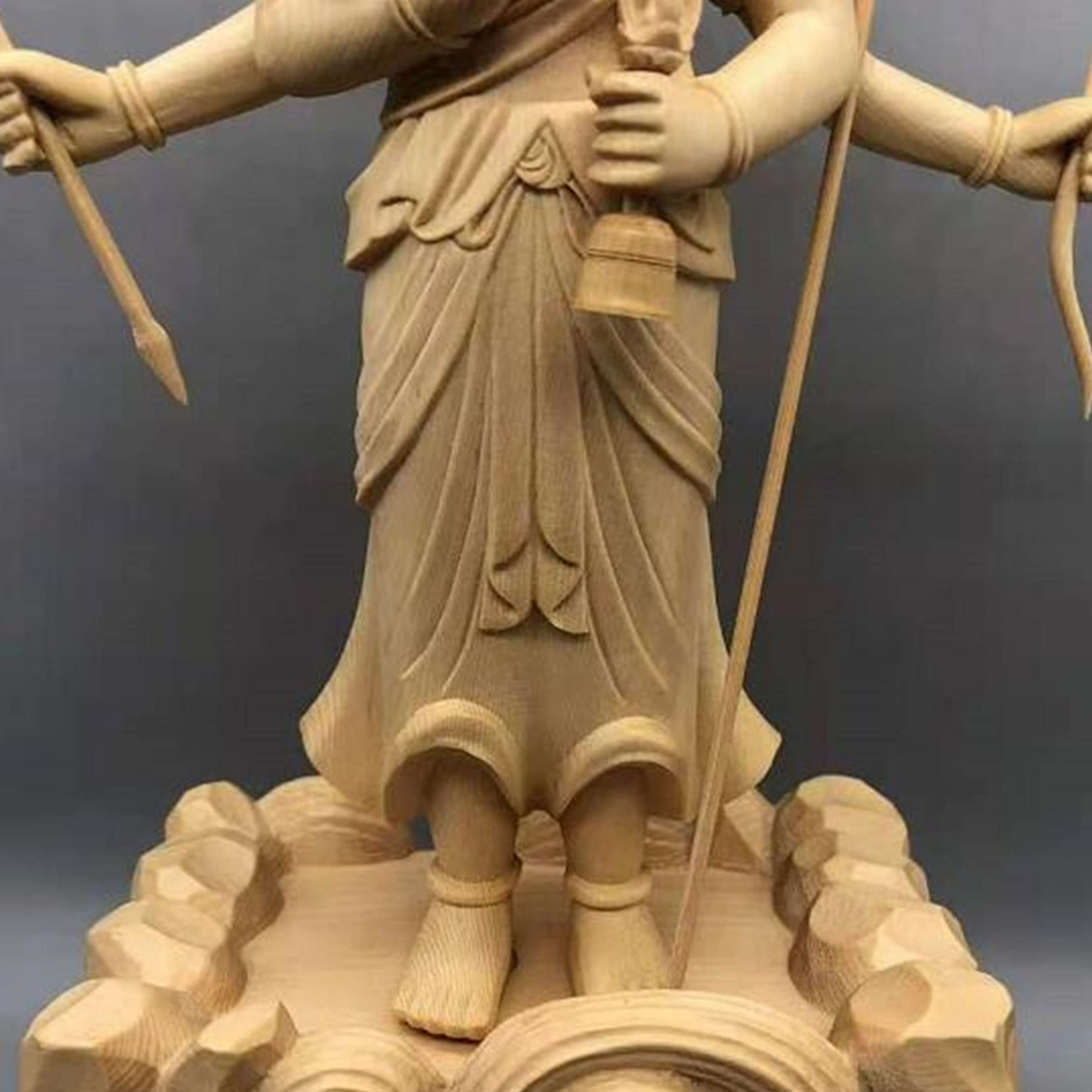 Amazon｜三宝荒神立像 総檜木材 木彫仏像 仏教美術 高さ34cm｜仏像