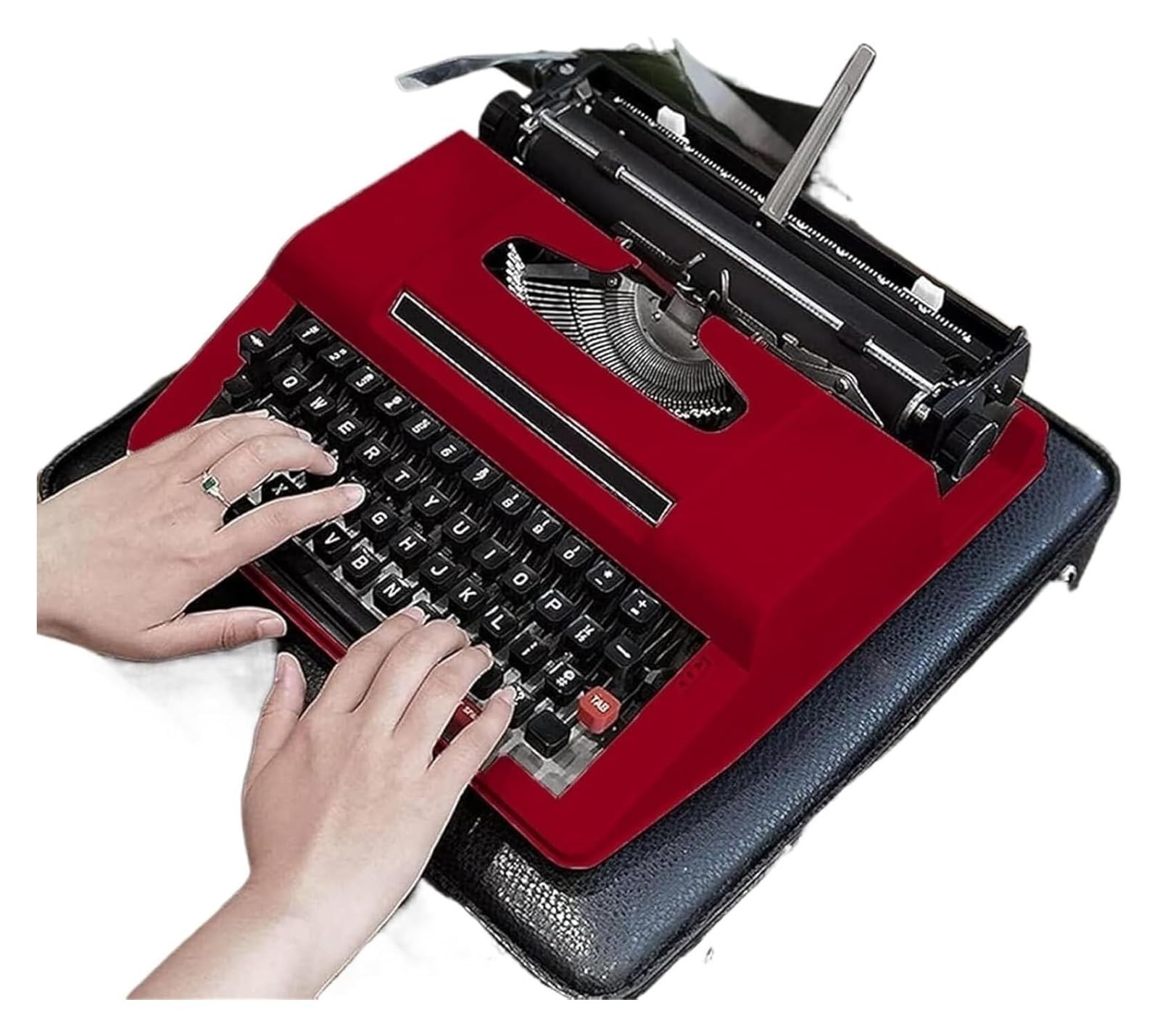 Macchina da scrivere manuale d'epoca completamente meccanica, creazione artigianale retrò, insegnamento dei principi meccanici, esperienza di digitazione immersiva