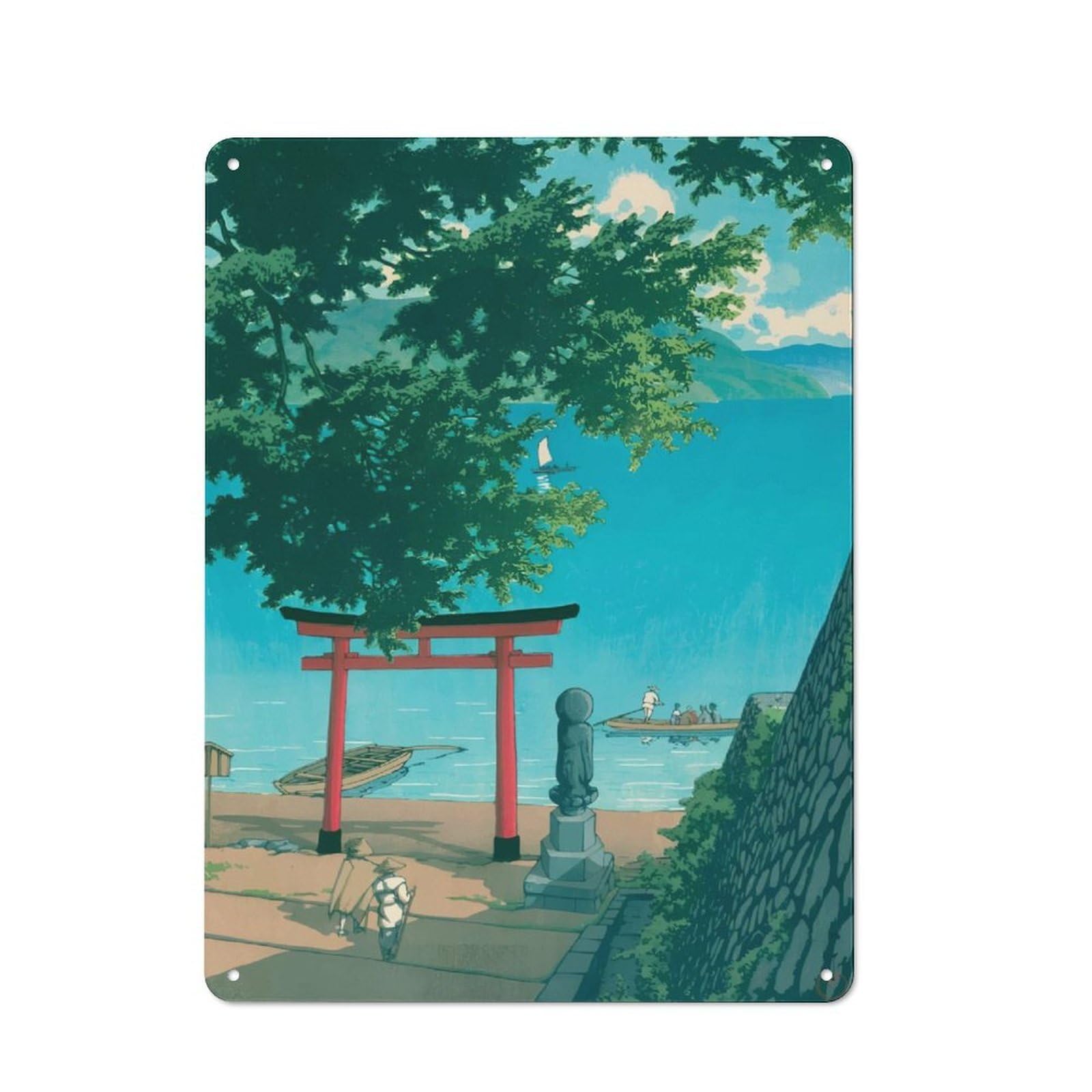 Junmoney Nikko Chuzenji Lake Vintage Tin Sign 40X30cm For Hobby Room Or Studio, A New Home Present For Creative Interior Collectors