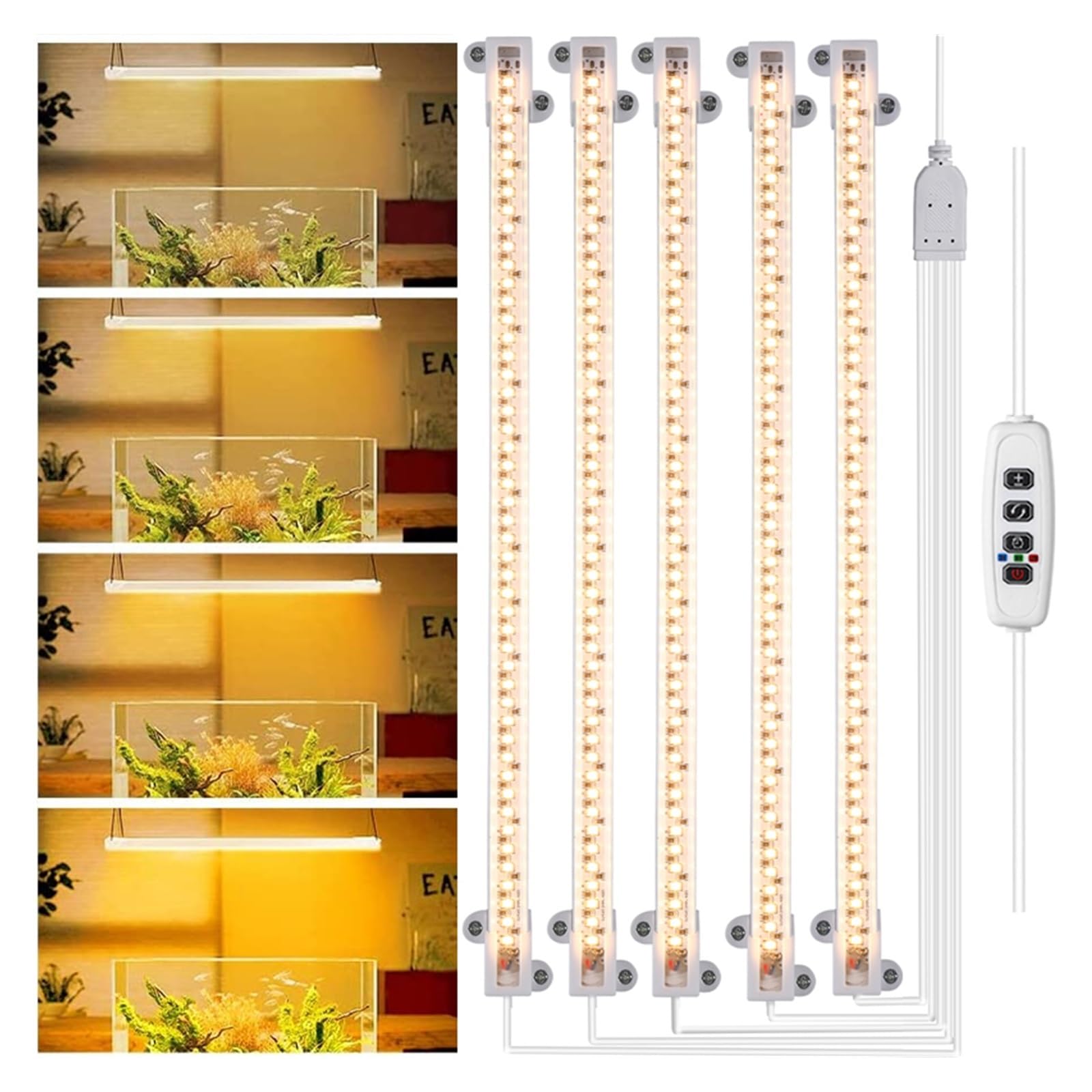 Lámpara de cultivo, Temporizador de lámpara Phyto de luz Led regulable for interiores con Kits hidropónicos de potencia lámpara de espectro completo for plantas lámpara de cultivo interior(Three)