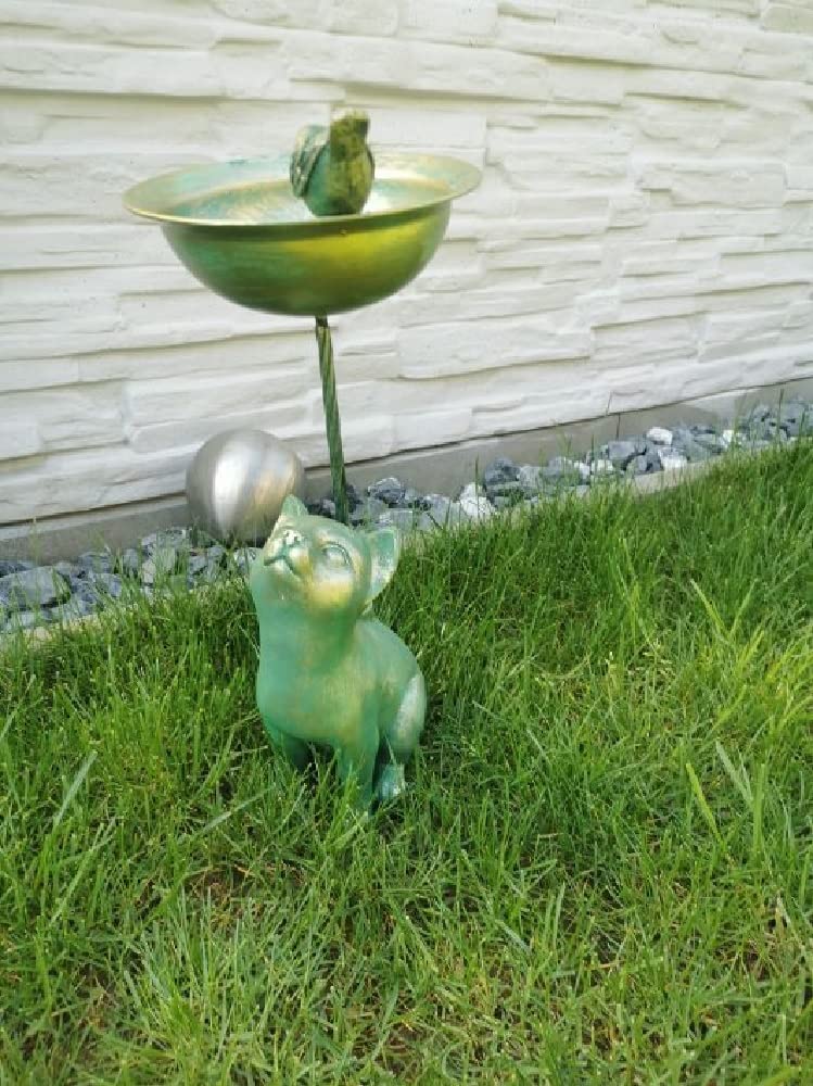 JOKA Luna24 Bebedero para pájaros antiguo para gatos y pájaros, bebedero de abejas, baño para pájaros, comedero/comedero para pájaros y ardillas, decoración de jardín, fiesta de invierno.