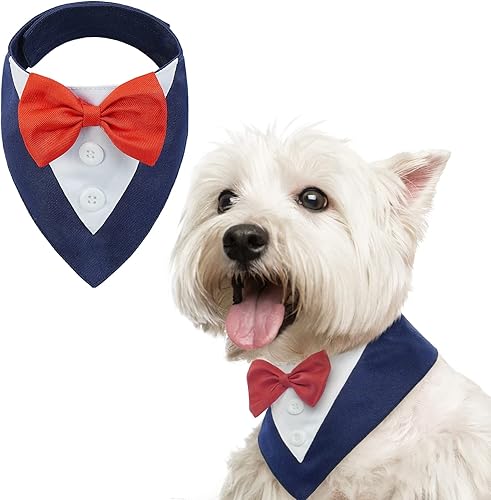 Miniatura 49 de FUAMEY Esmoquin para perro de Halloween para perros pequeños, traje formal para perros, traje de perro, corbata de moño para mascotas, disfraces