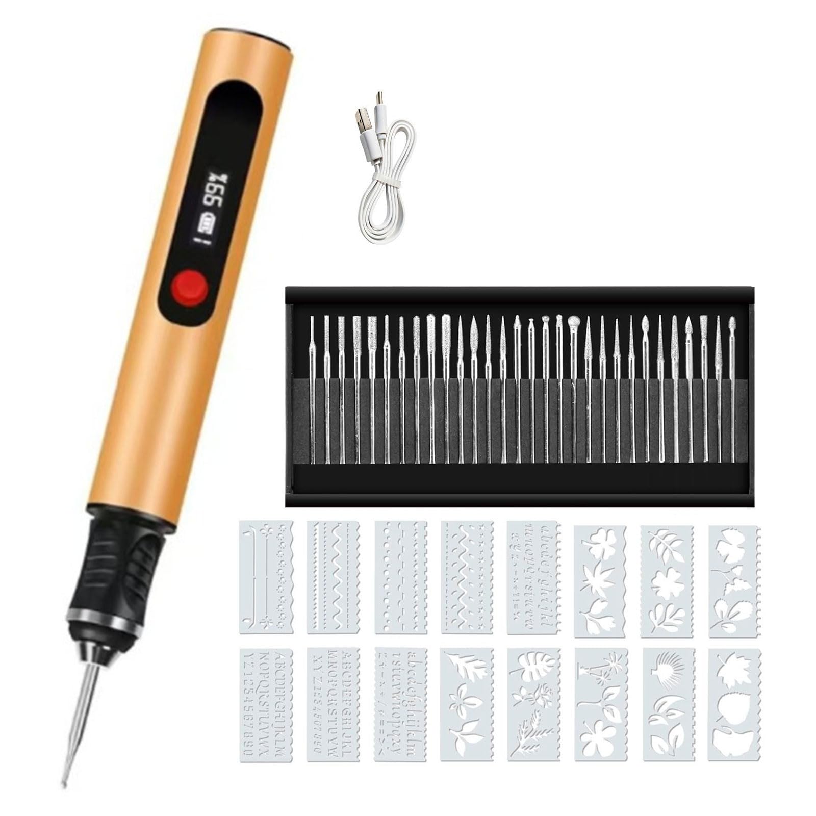 Efficient Multi Gear Engraving Pen Electric Polisher Includes Grinding Polishing Attachments and Protections Electric Polisher