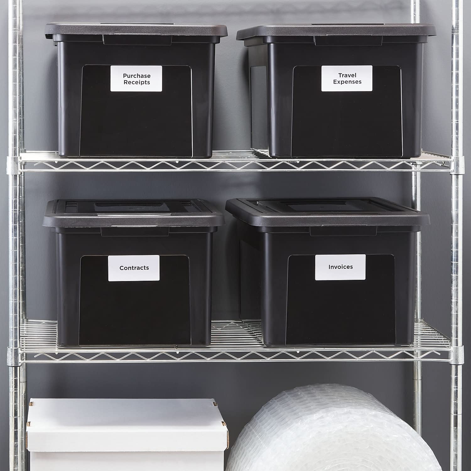Staples Hängeregistraturbox, Schnappdeckel, Buchstaben-/Rechtsgröße, schwarz, 1 Stück