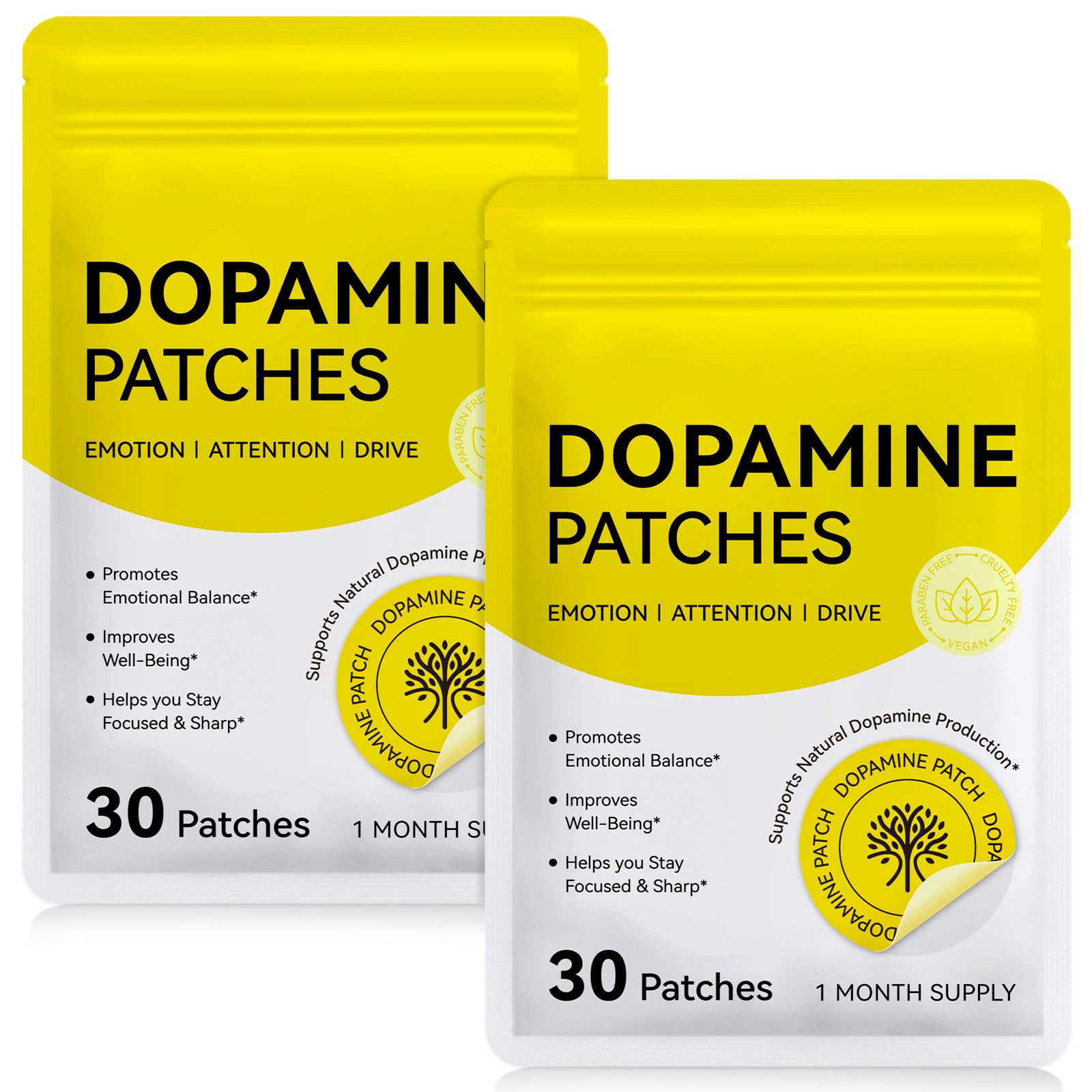 Dopamine Patches Extra Strength for Women Men - 2Packs, 60 Patches