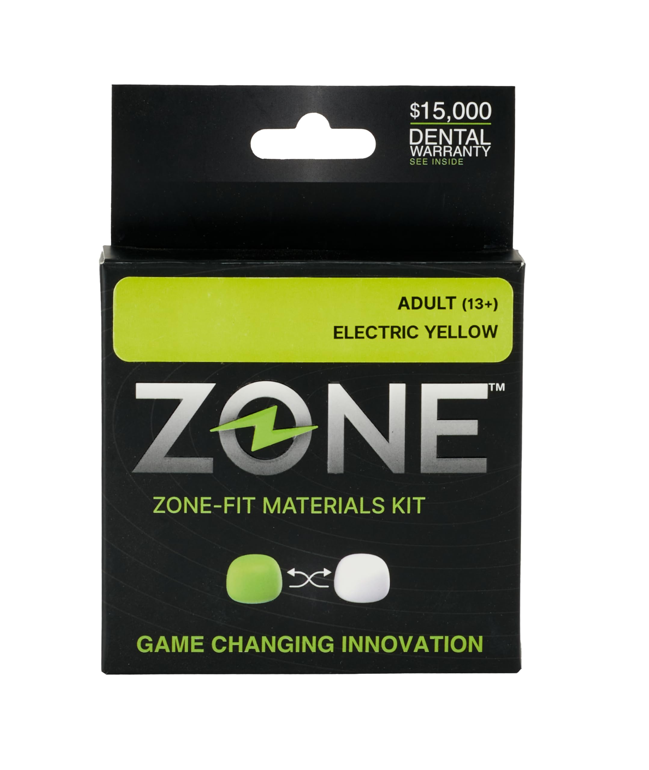 Zone-Fit Materials Kit. Replacement Putty only for ZONE mouthguards. (Adult, Electric Yellow)
