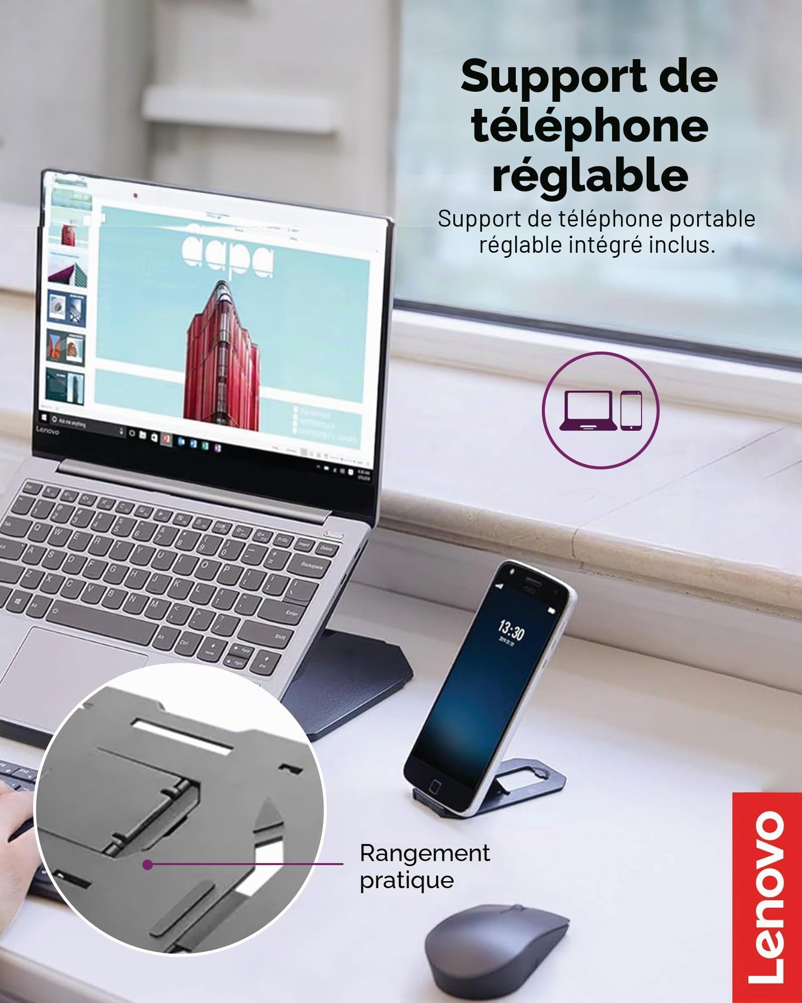 Lenovo Support 2 en 1 pour Ordinateur Portable GXF0X02619
