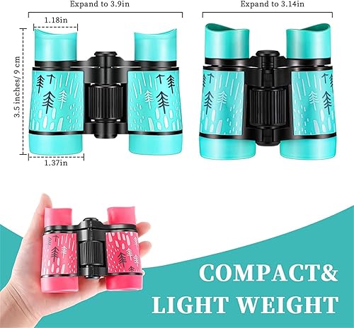 Miniatura 3 de TWOMEM Binocle Binocular Telescope Educational Learning Telescope Long Range Folding Optics Binoculars (Color  Rojo)