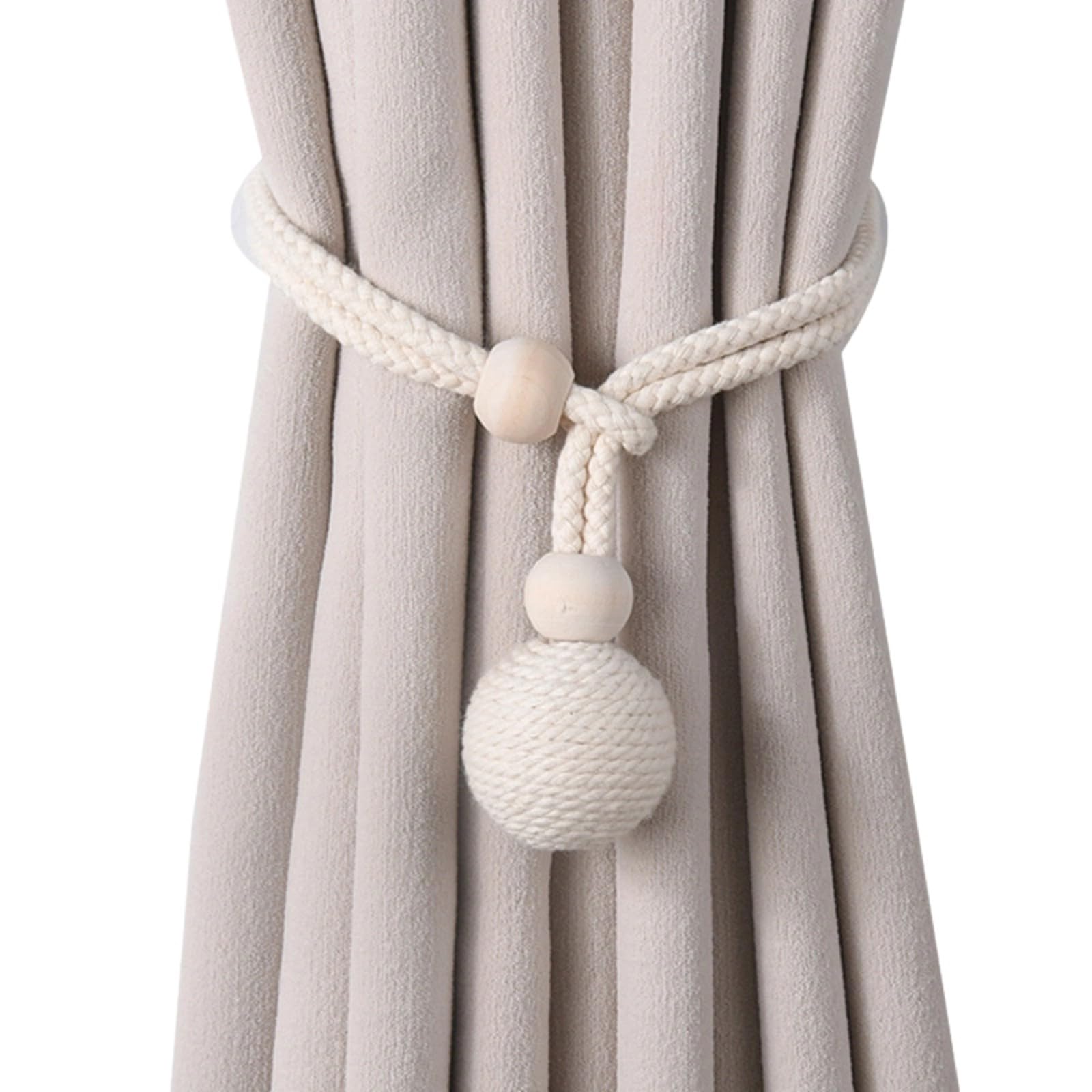 2Pcs Braided Curtain Rope Tiebacks Decorative Holdbacks Rural Styles Drapery Tieback Curtains Holders Braided Tiebacks for Drapes