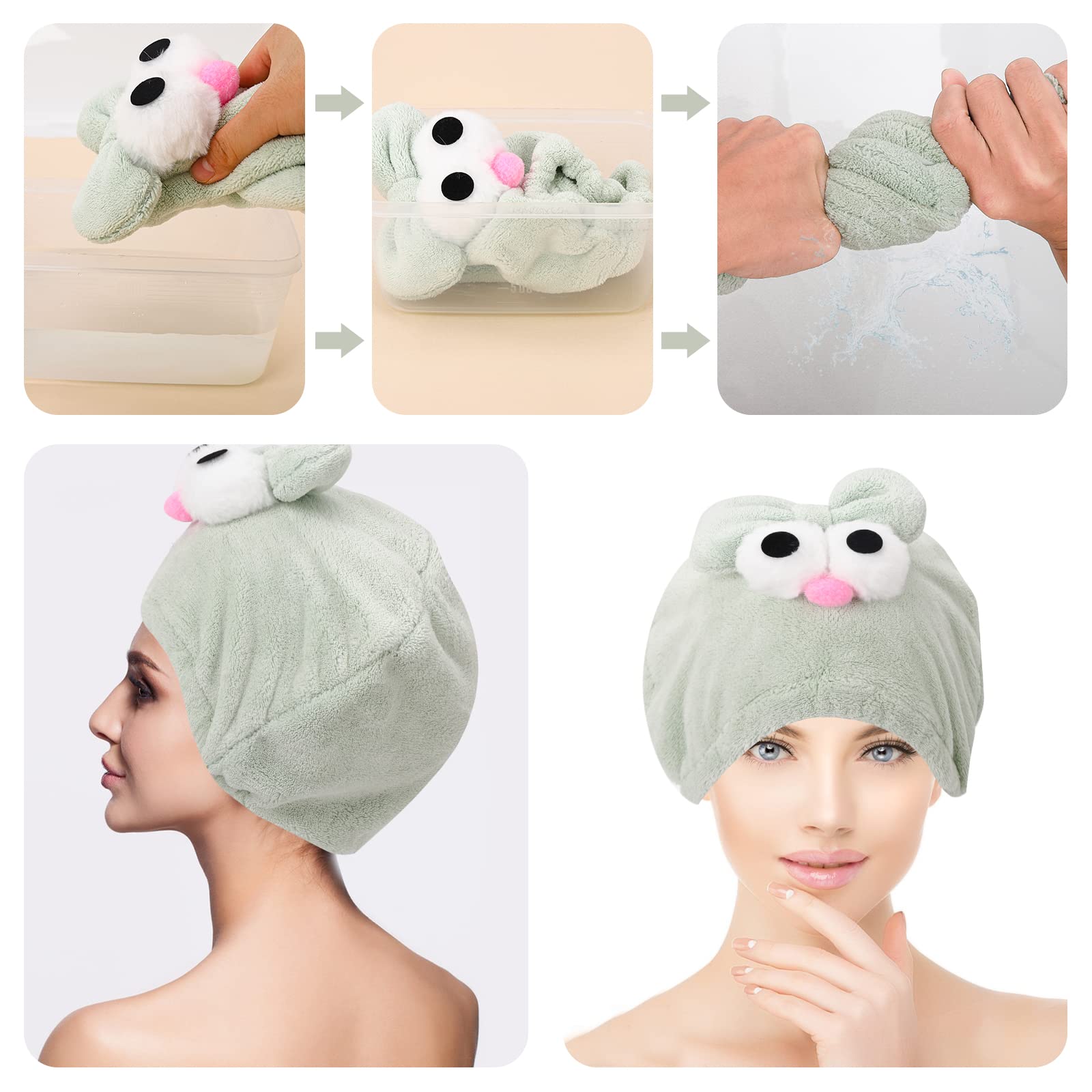 Turbante Asciugacapelli In Microfibra 2 Pezzi - Super Assorbente Per Donne, Uomini E Bambini - Foto 4